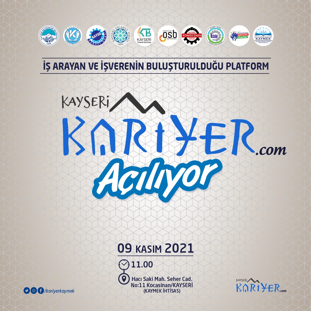 Kayseri Kariyer Merkezi Açılıyor