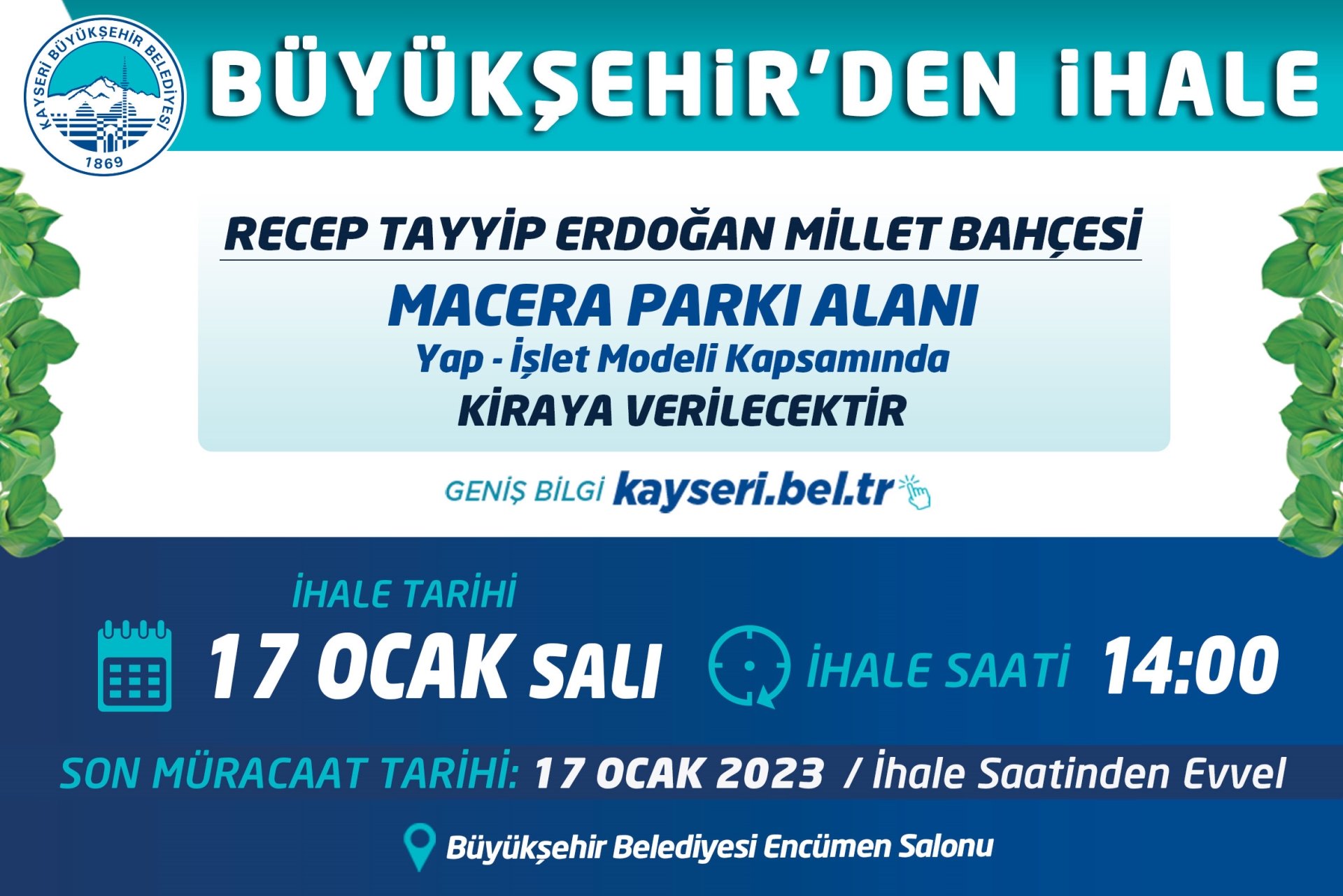 Büyükşehir’den İhale