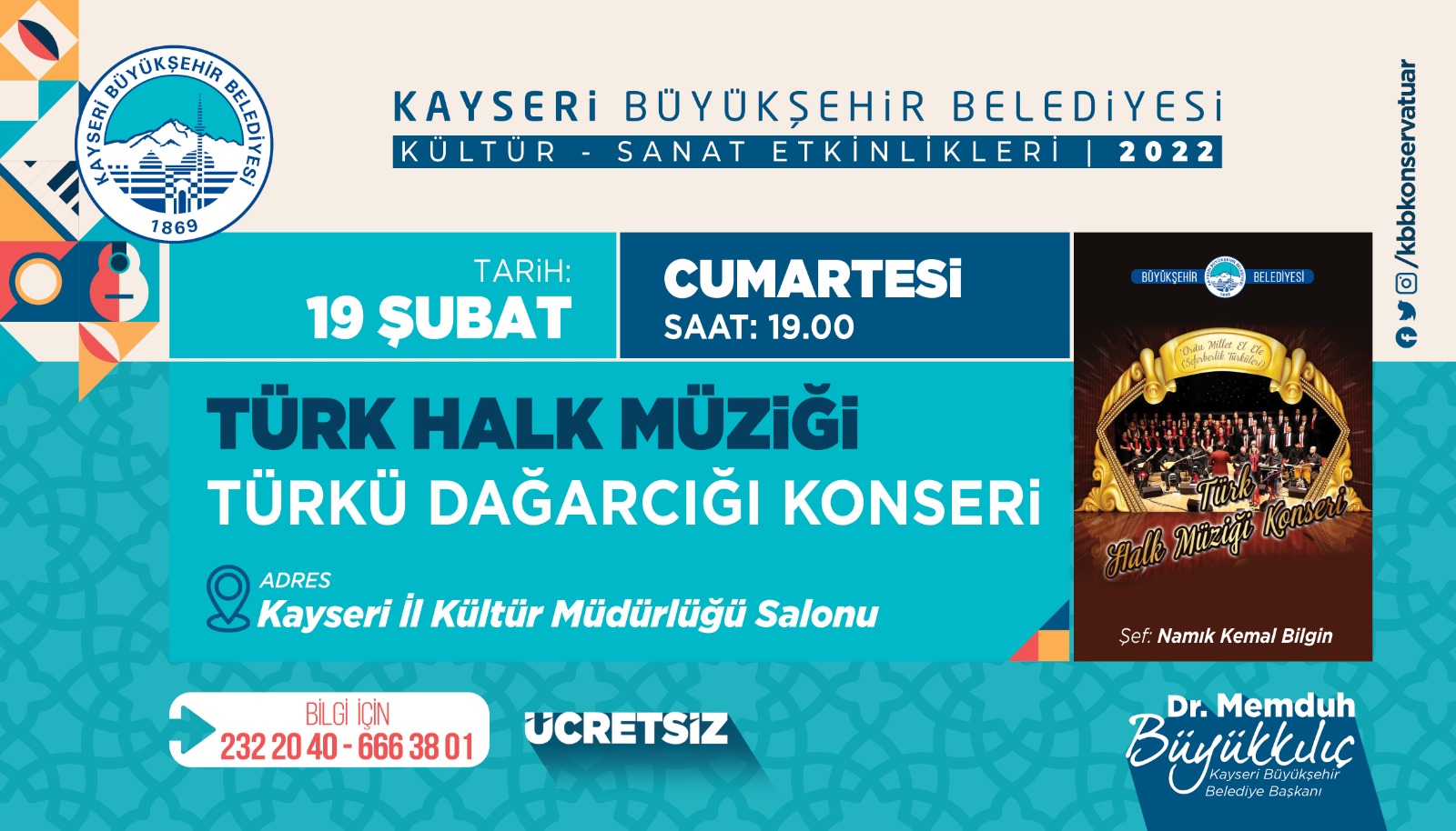 Büyükşehir “Türkü Dağarcığı” Konseri Düzenleyecek