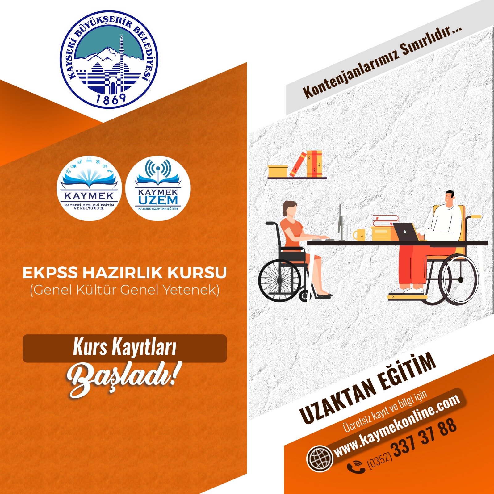 Büyükşehir’den Ücretsiz EKPSS Kursu Hizmeti