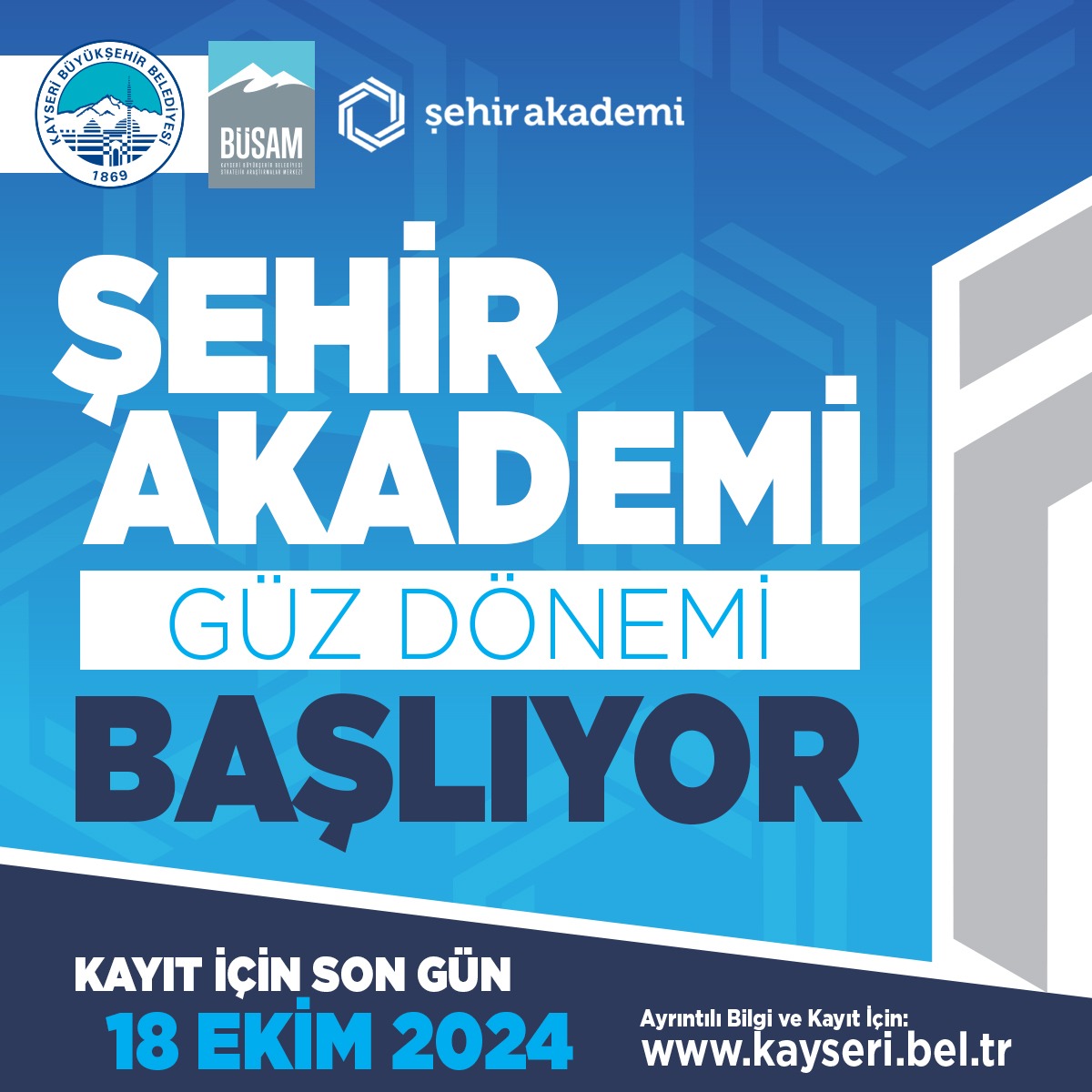 BÜSAM Şehir Akademi 2024 Güz Dönemi Kayıtları Sürüyor