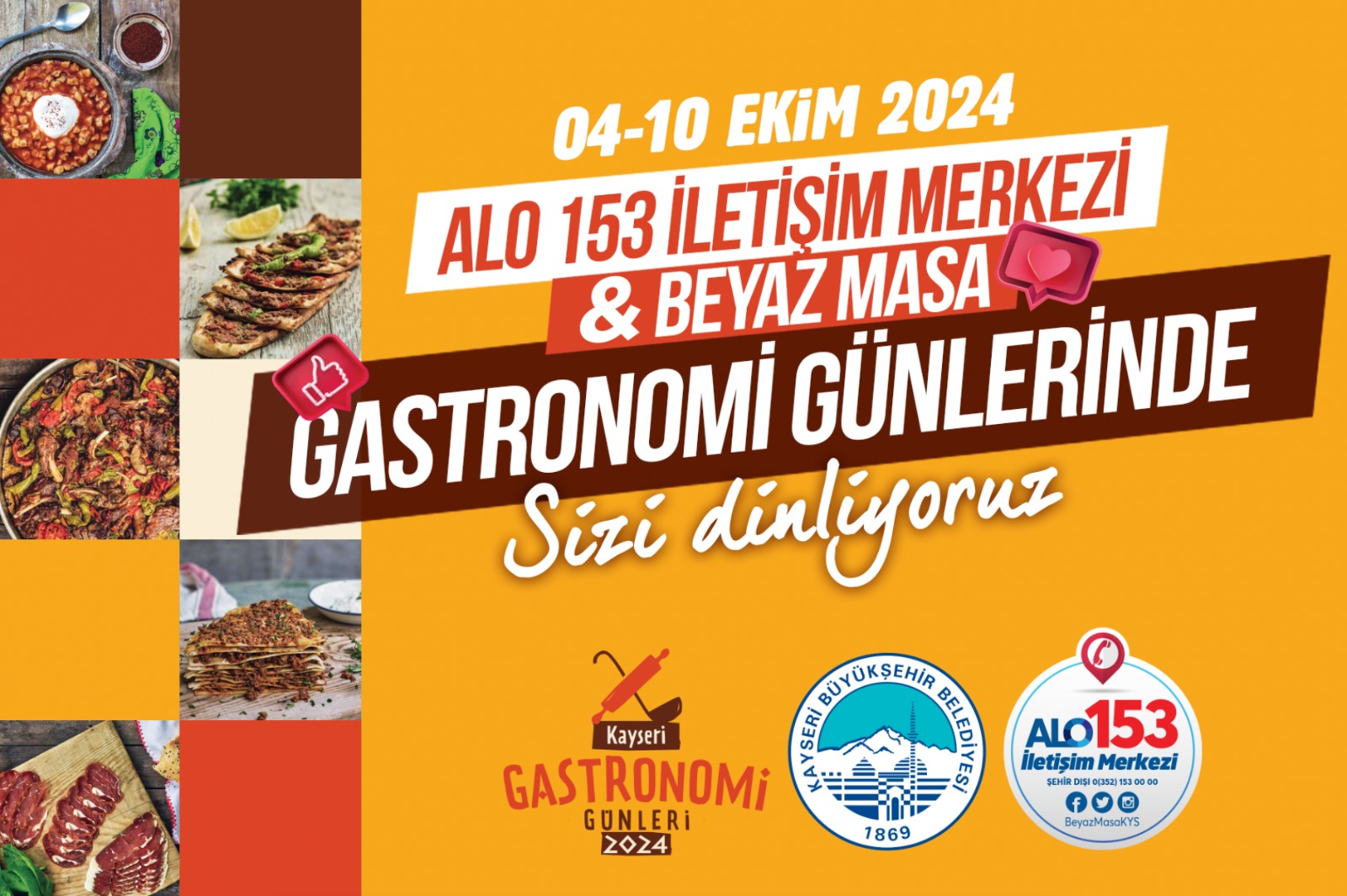 Büyükşehir Alo 153 ve Beyaz Masa, Gastronomi Günleri’nde Vatandaşı Dinleyecek