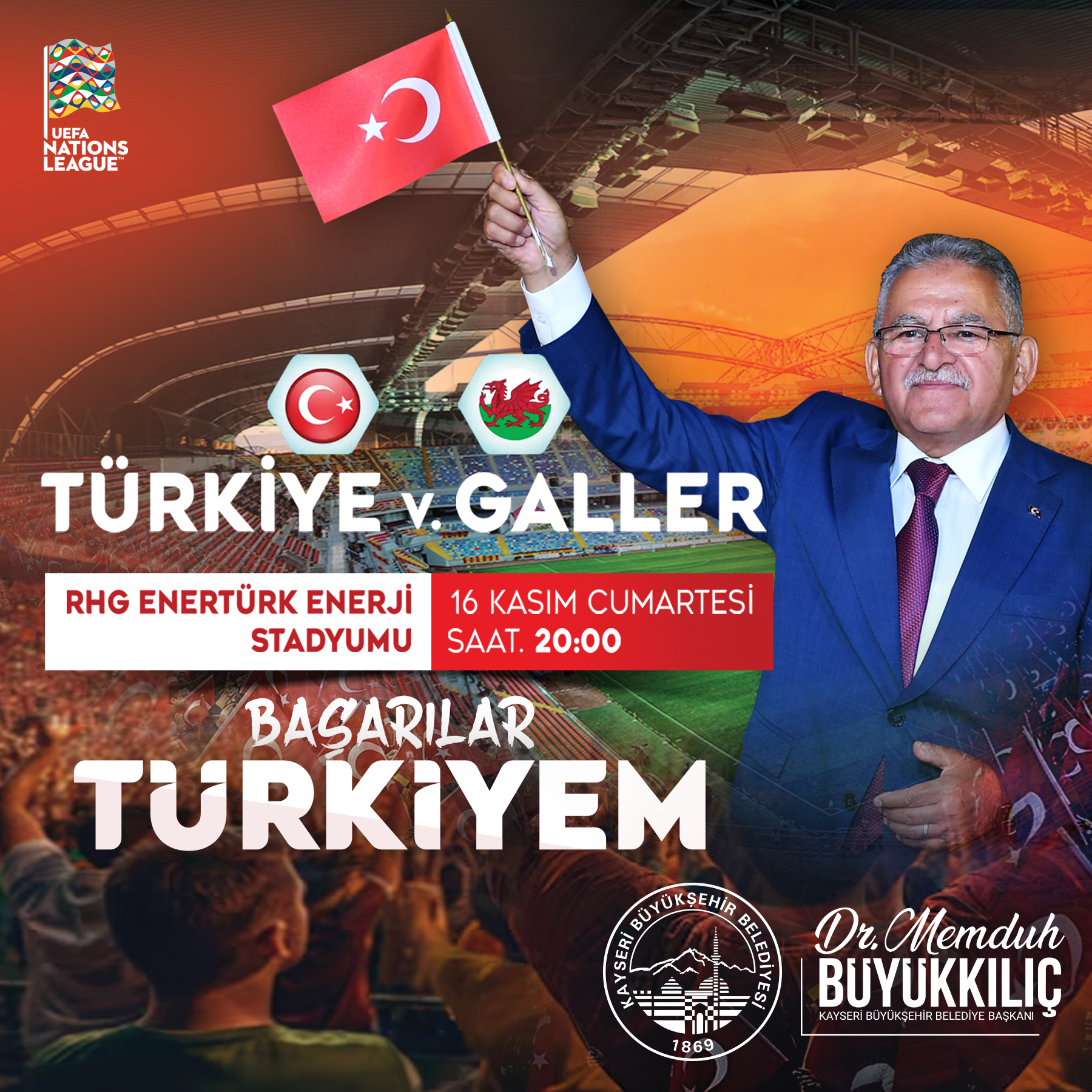 Başkan Büyükkılıç: “Kayseri, Millilerimizi Heyecanla Bekliyor”