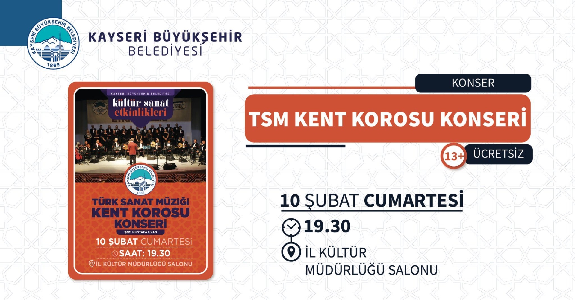 Büyükşehir'den Türk Sanat Müziği Kent Korosu Konseri