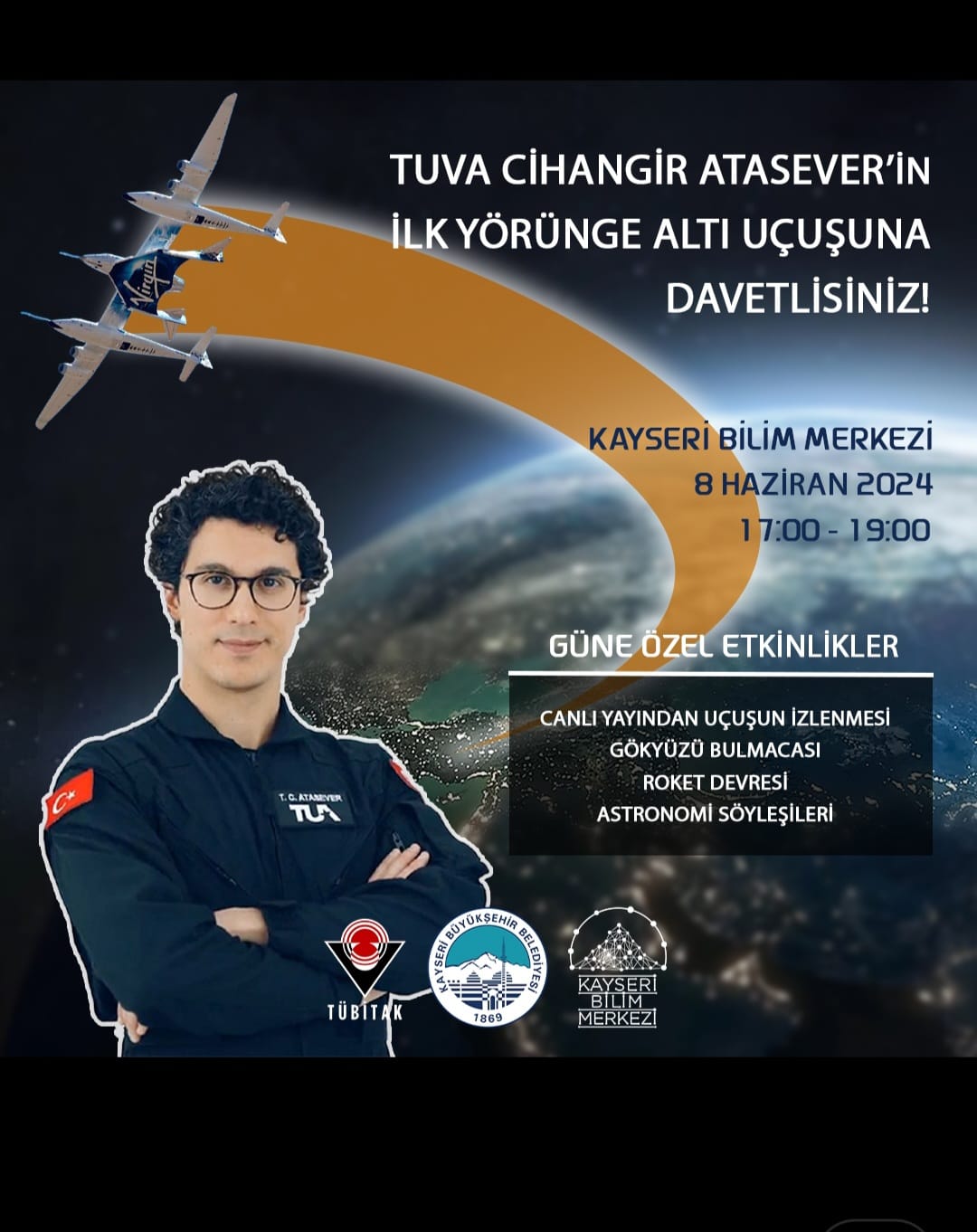 Büyükşehir, Uzay’a Gidecek İkinci Türk Astronot Atasever’in Uçuşunu Canlı Yayınlayacak