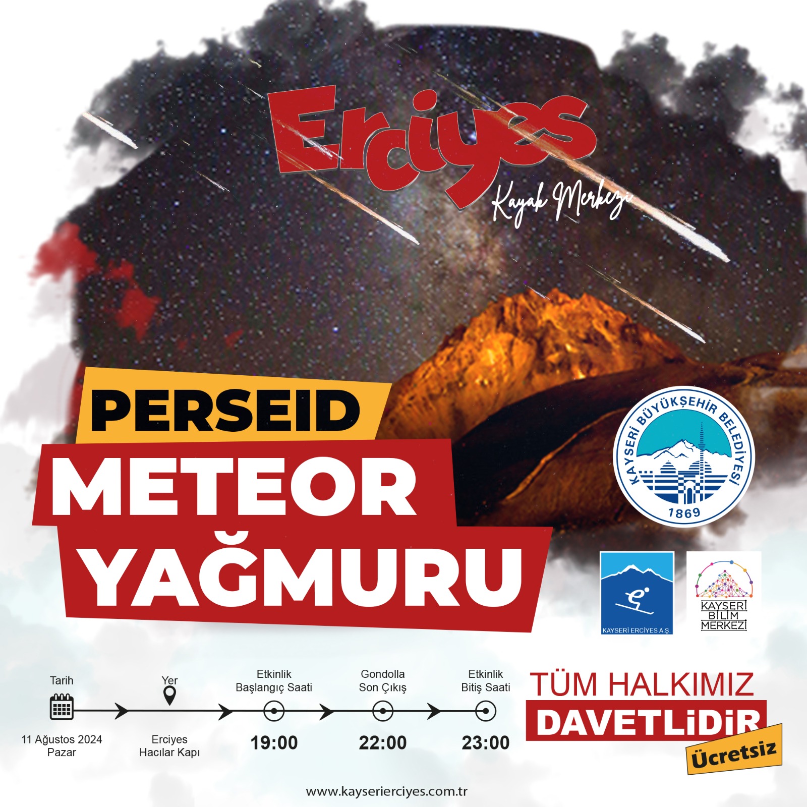 Büyükşehir’den Kayseri’nin Zirvesinde Meteor Yağmuru Gözlem Şöleni