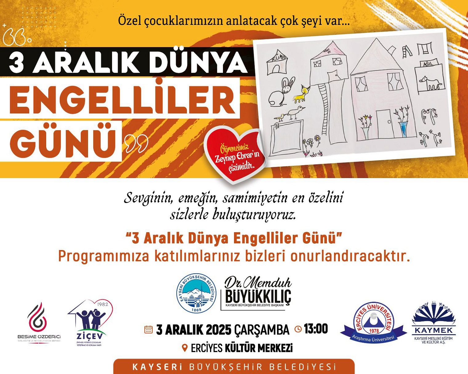 Büyükşehir Belediyesi’nden, 3 Aralık Dünya Engelliler Günü’ne Özel Program
