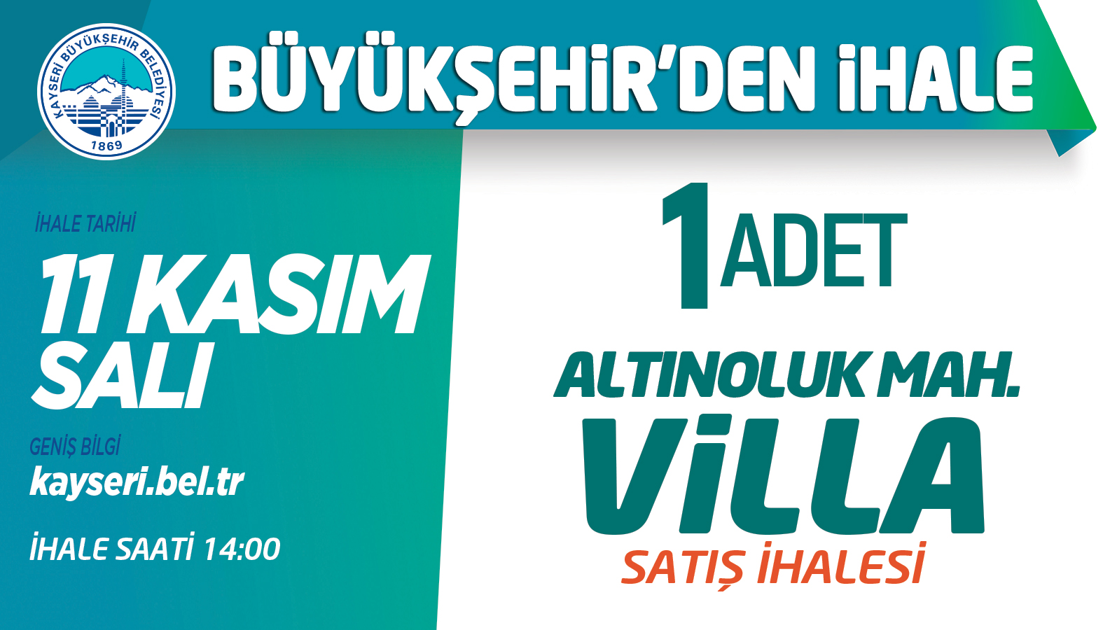 Büyükşehir'den İhaleler.