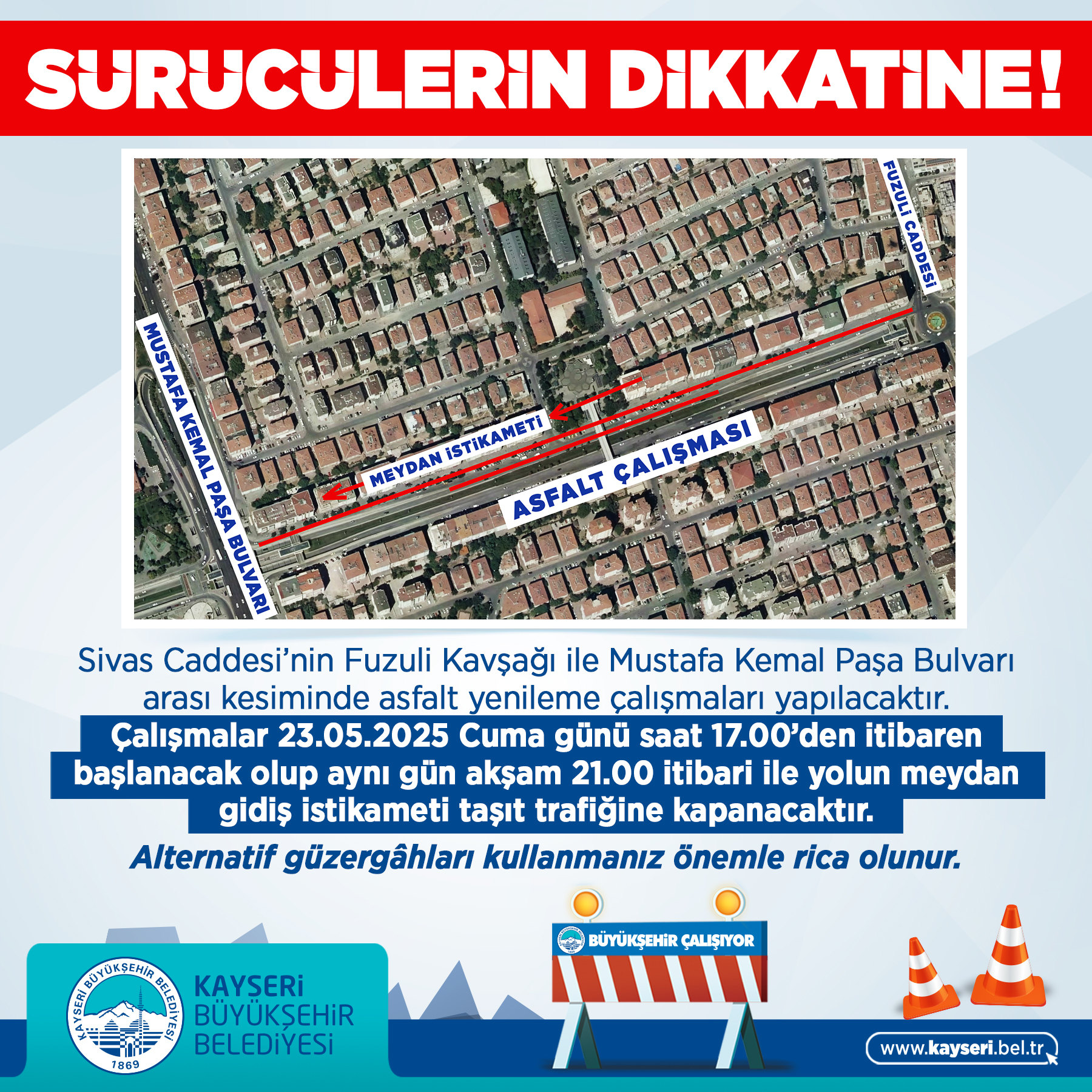 Büyükşehir’den Yol Çalışması Duyurusu