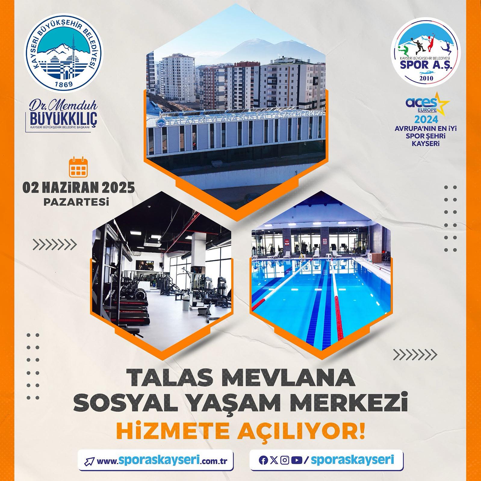 Büyükşehir’in Talas Mevlana Sosyal Yaşam Merkezi Hizmete Açılıyor