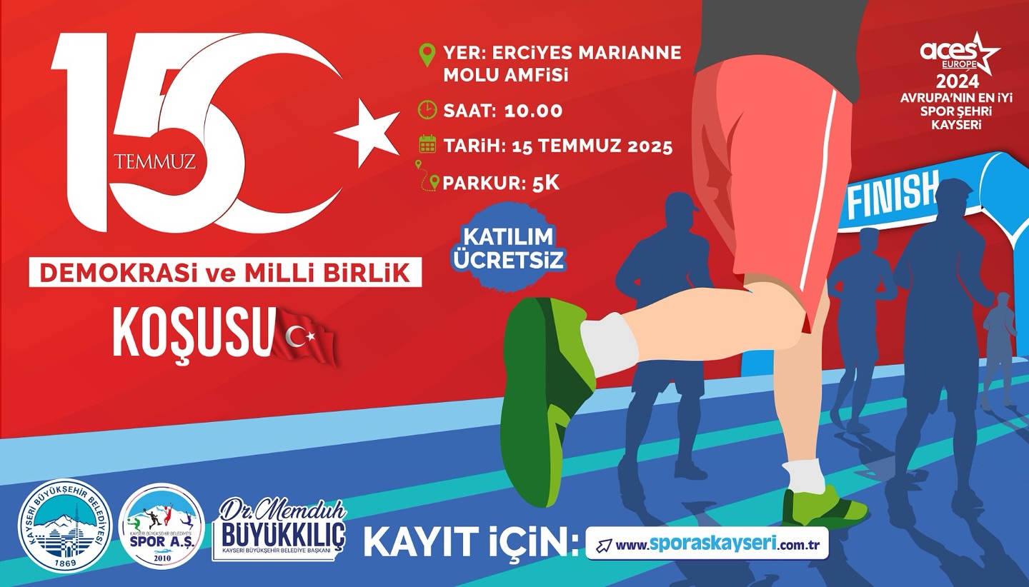 Büyükşehir Spor A.Ş.’den Demokrasi İçin Anlamlı Koşu: 15 Temmuz Salı günü saat 10.00’da...