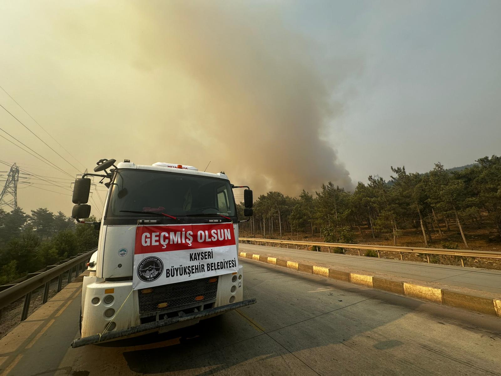 Kayseri Büyükşehir’den Mersin’de Yangın Söndürme Çalışmalarına Destek