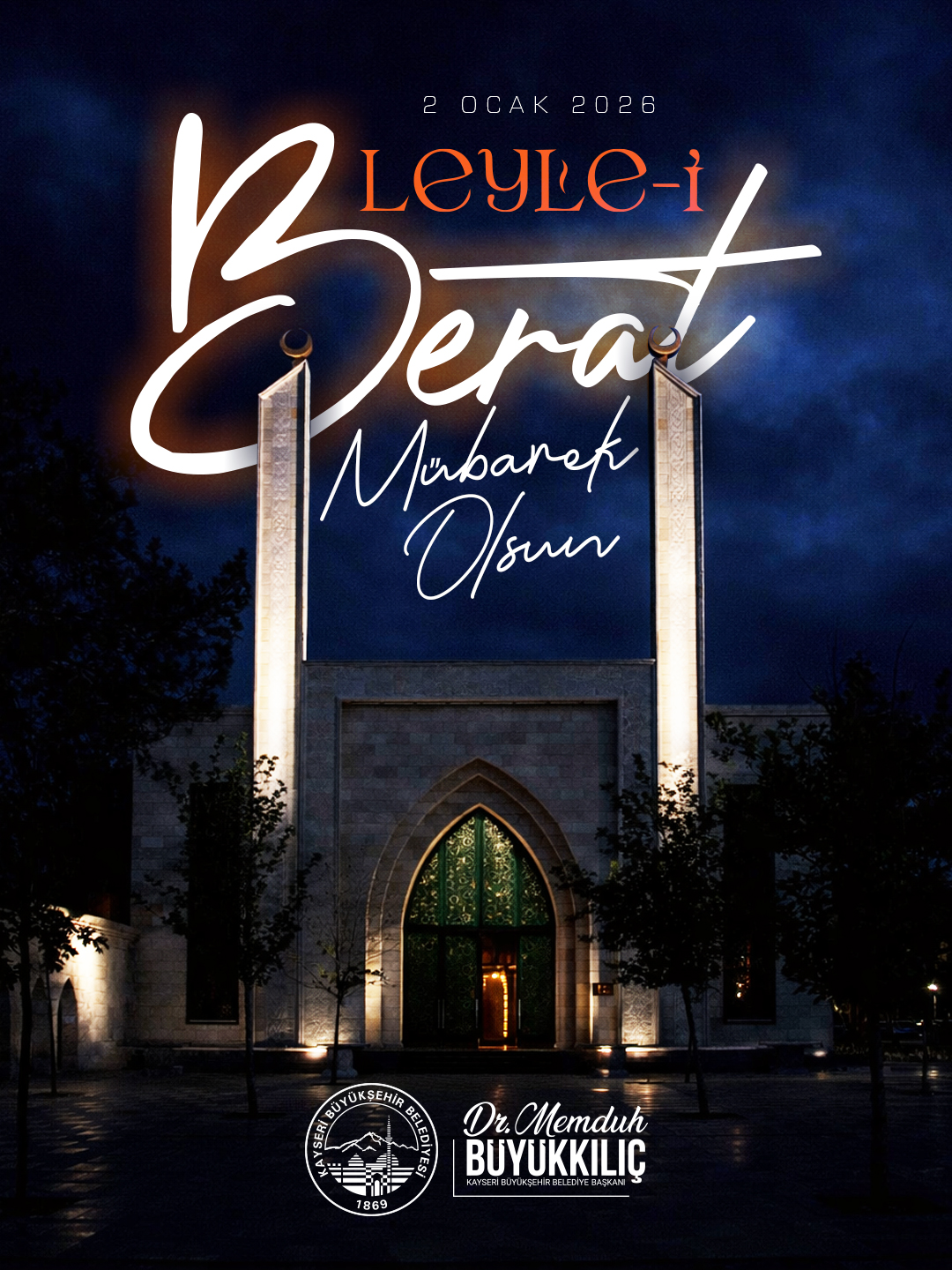 Başkan Büyükkılıç’tan Berat Kandili Mesajı