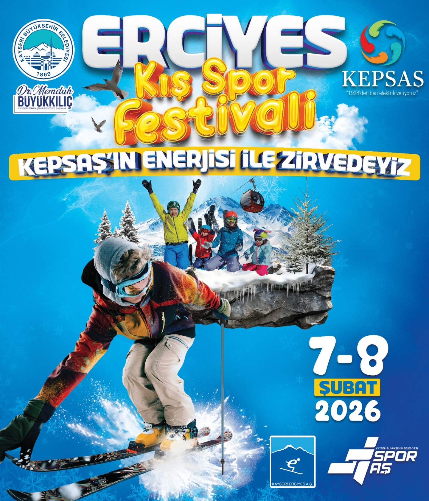 Büyükşehir ile Erciyes Kayak Merkezi’nde Kış Spor Festivali Zamanı