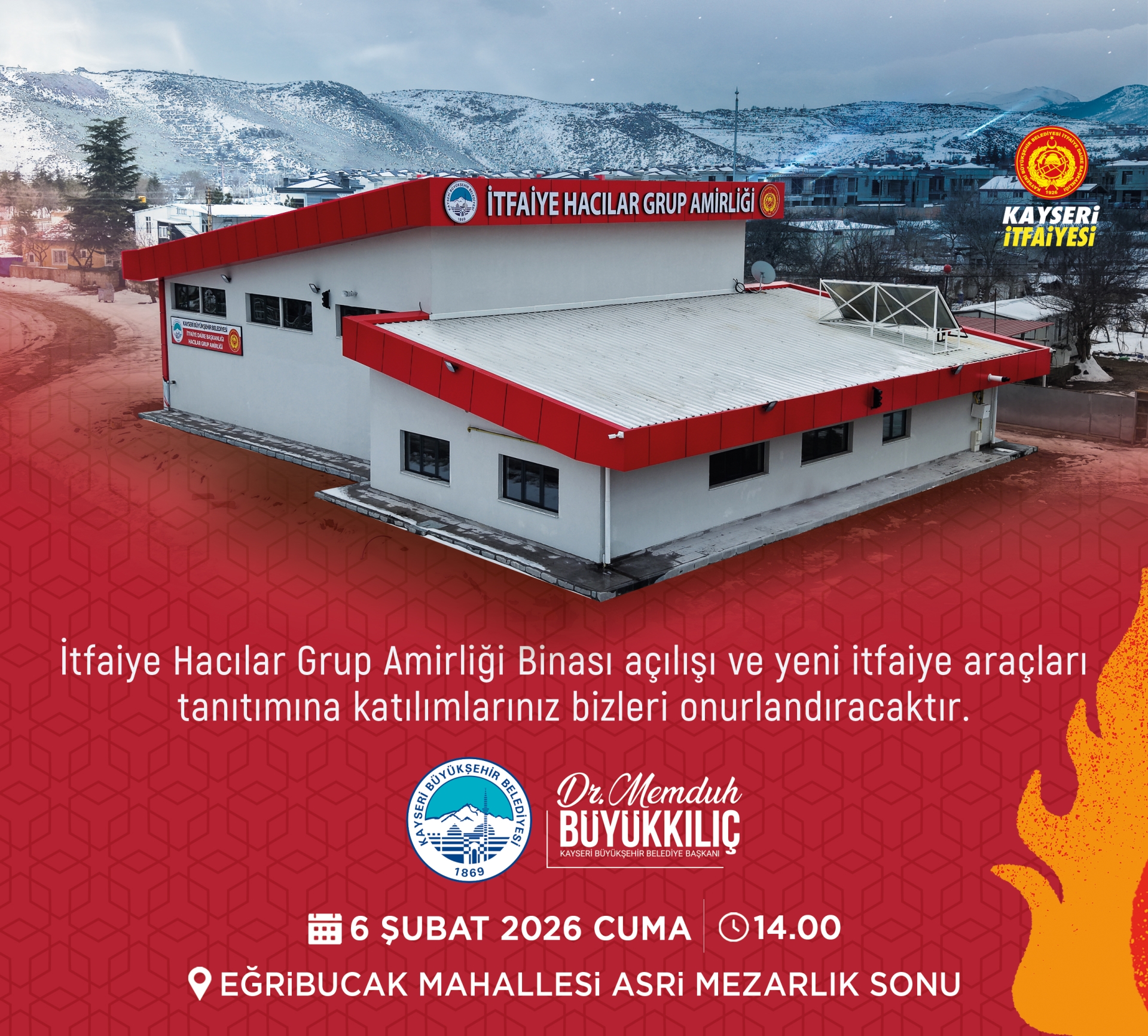 Büyükşehir’in İtfaiye Hacılar Grup Amirliği Binası, Hizmete Açılıyor