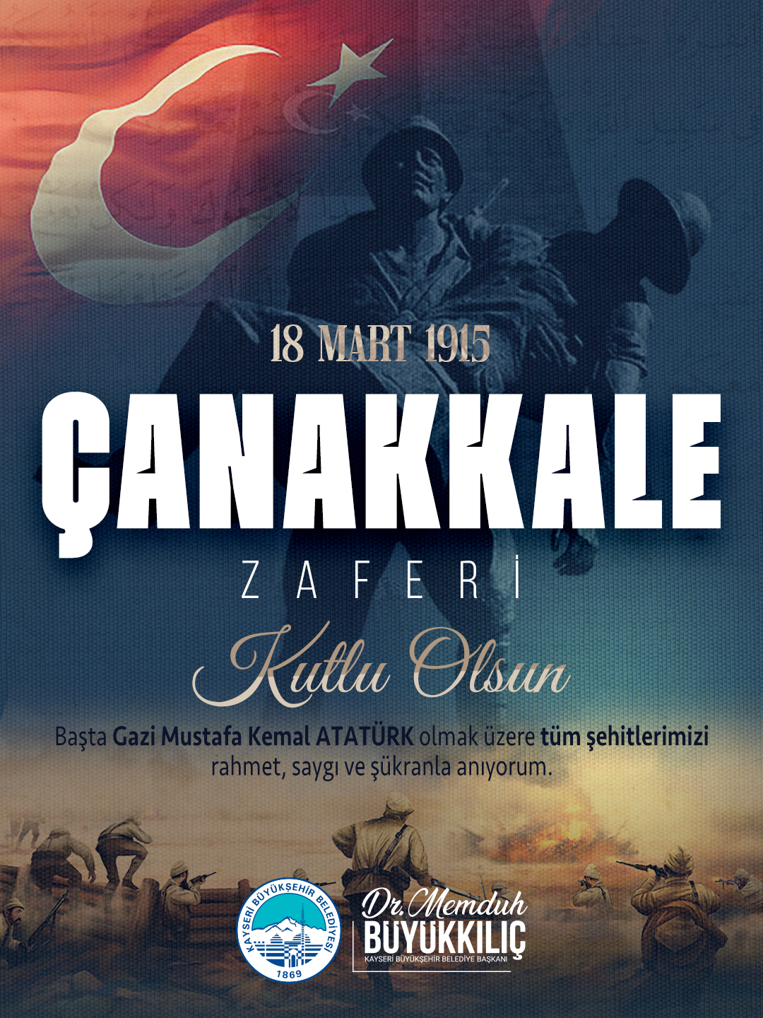 Başkan Büyükkılıç’tan Çanakkale Deniz Zaferi’nin 111. Yıl Dönümü Mesajı