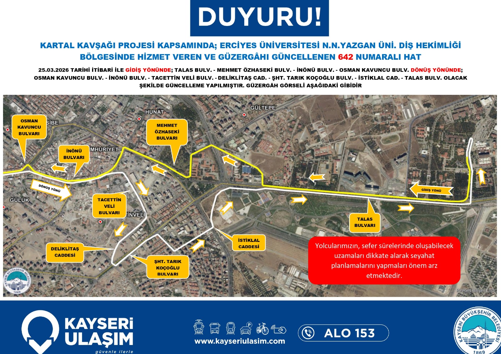 Kayseri’de Büyükşehir ile Ulaşımda Yeni Dönem: Kartal Katlı Kavşağı Projesi Başlıyor