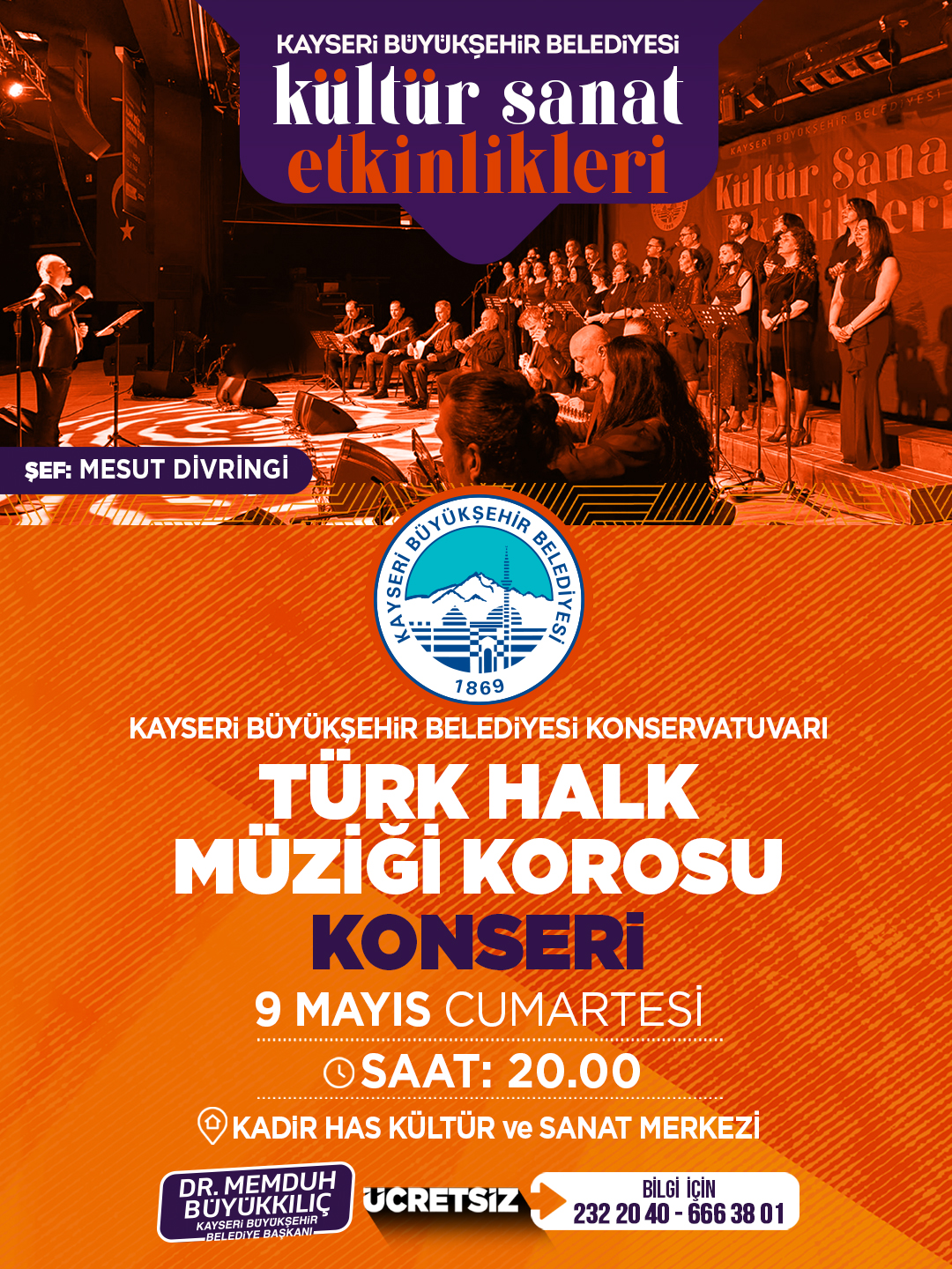 Büyükşehir Konservatuvarı’ndan Türk Halk Müziği Korosu Konseri