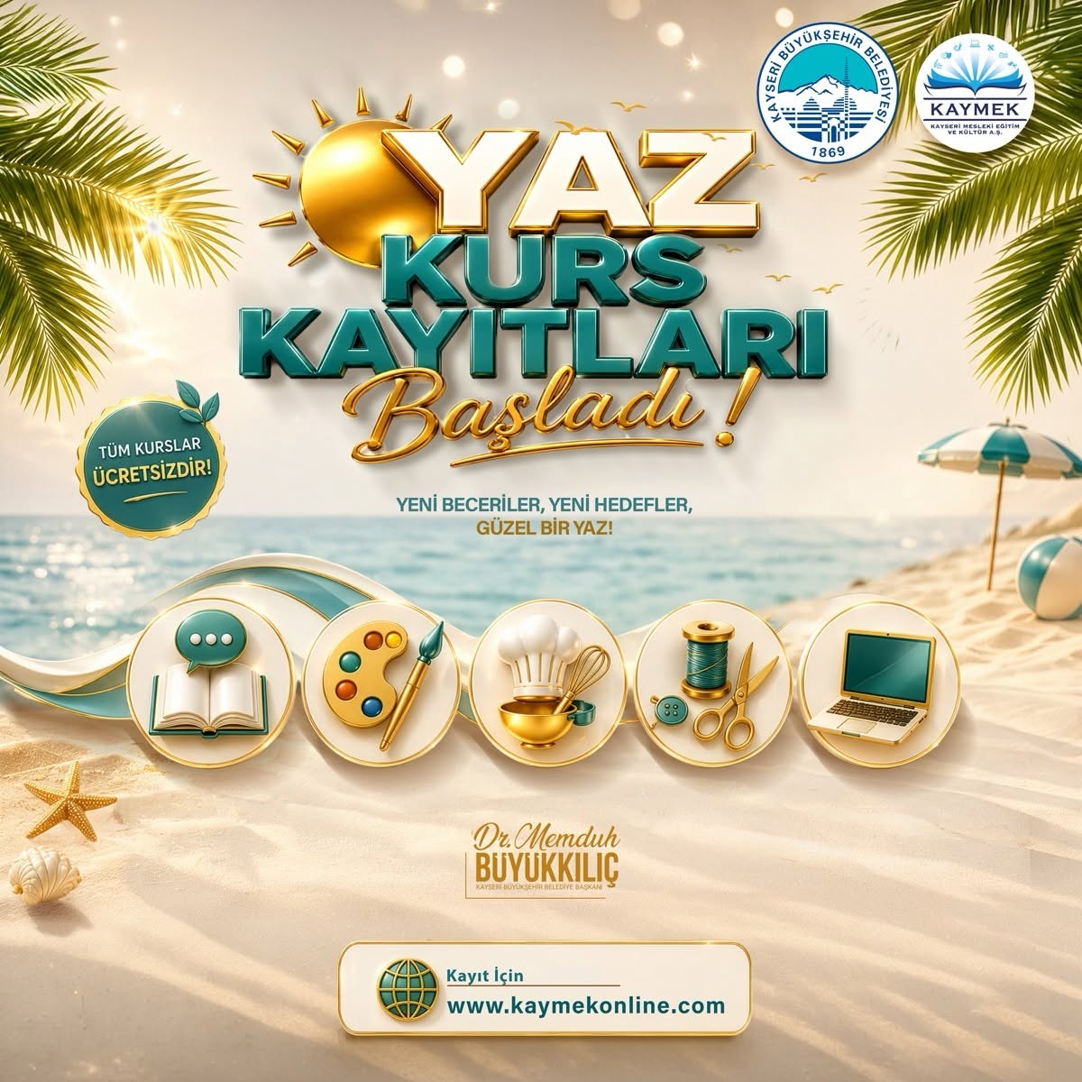 KAYMEK Sanat ve Mesleki Eğitimi Yaz Dönemi Kurs Kayıtları Başladı: Yeni Beceriler ve Yeni Hedefler İçin Fırsat