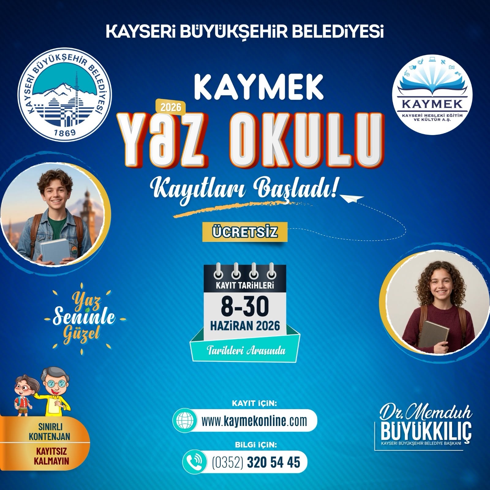 KAYMEK Yaz Okulu Kayıtları Başladı: Büyükşehir’den Çocuklara Dolu Dolu Yaz Tatili