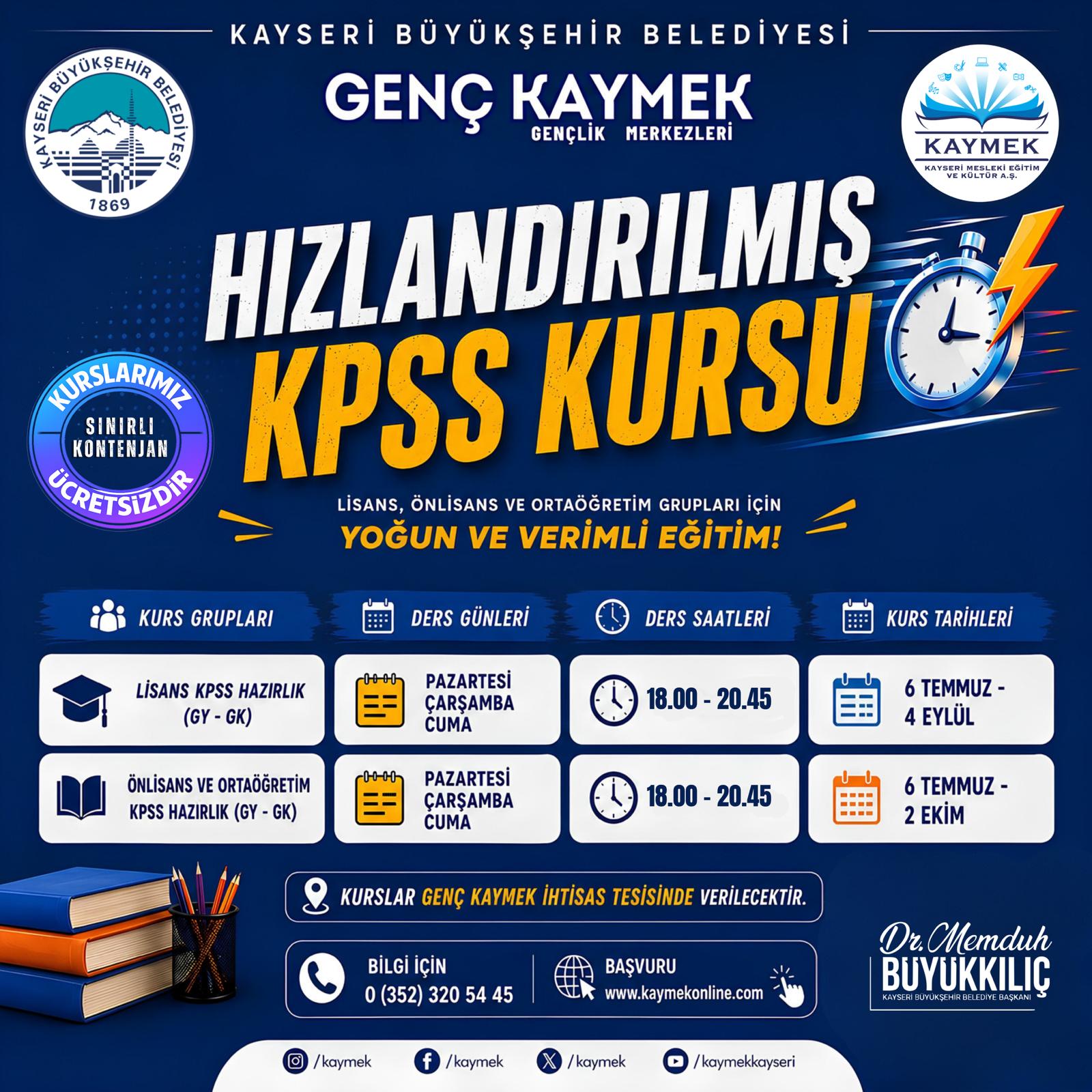 KAYMEK’ten KPSS Adaylarına Hızlandırılmış Hazırlık Desteği