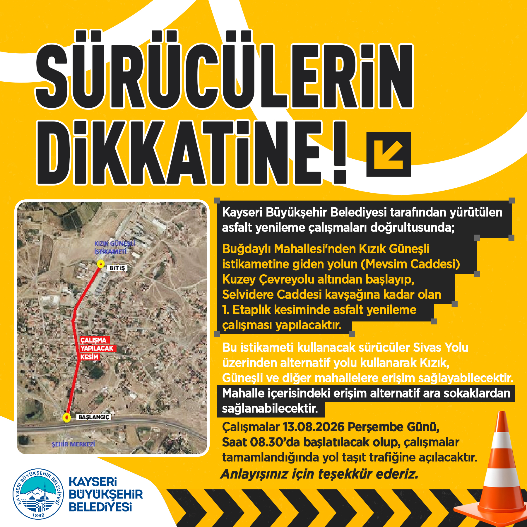 Büyükşehir'den Araç Sürücülerine Uyarı!
