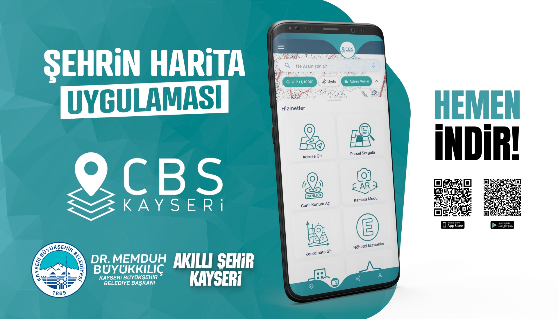 Kayseri Büyükşehir’den Akıllı Şehircilikte Güçlü Dijital Hamle: CBS Kayseri Mobil Uygulaması