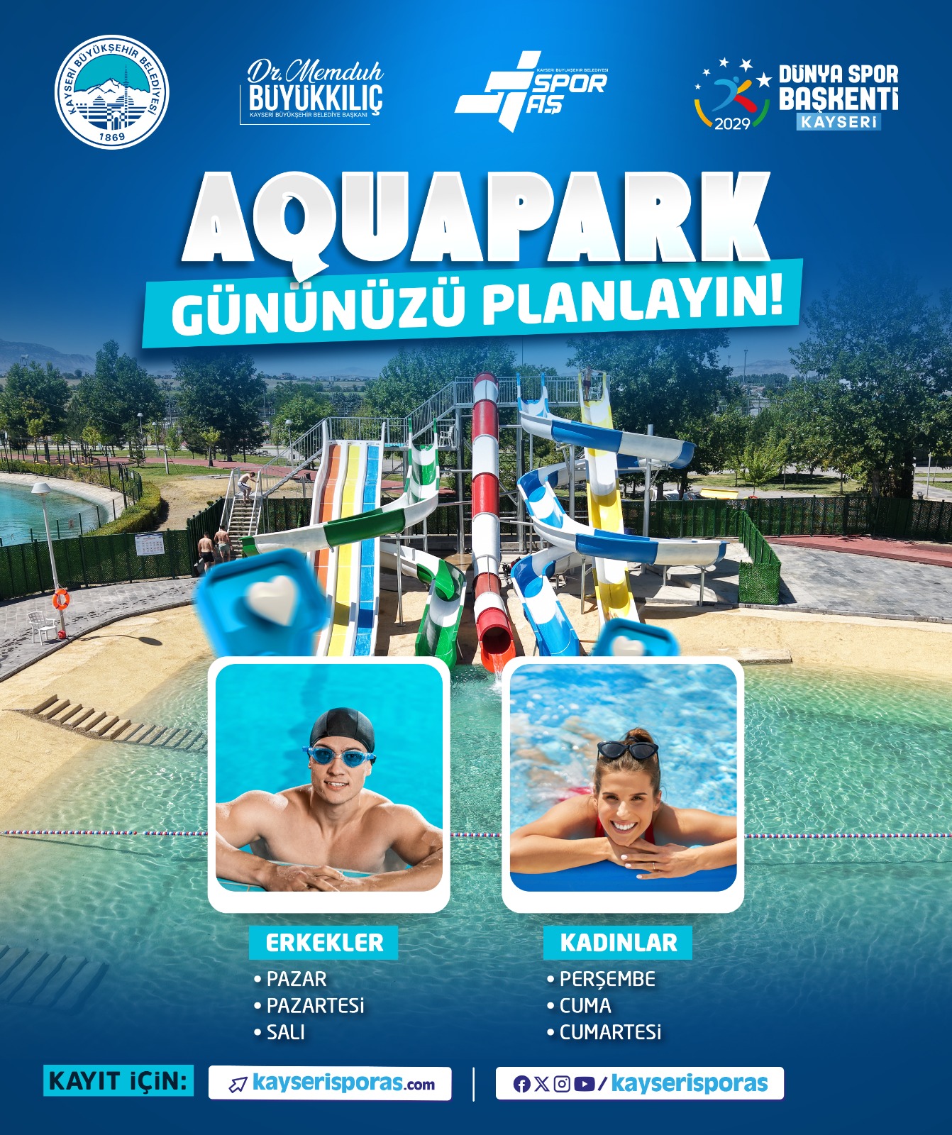 Spor A.Ş.'nin Aquapark'ı, Kadın ve Erkeklere Özel Programı ile Hizmete Hazır