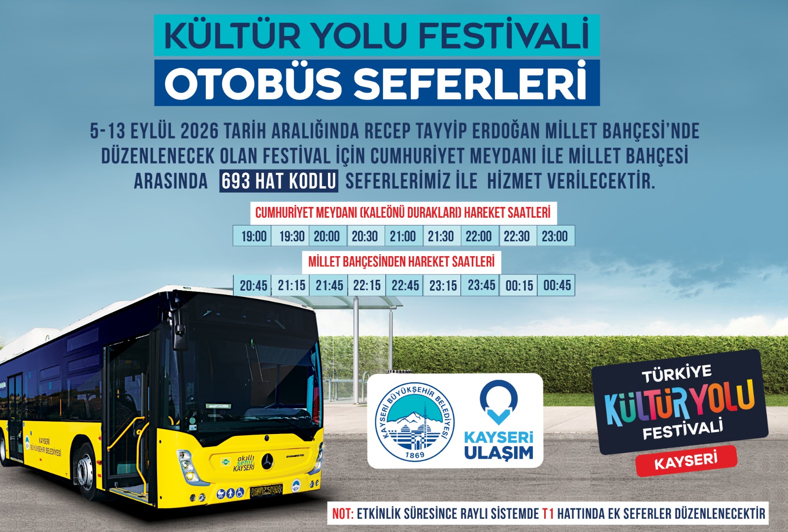 Büyükşehir’den Kültür Yolu Festivali’ne Özel Ulaşım Hizmeti